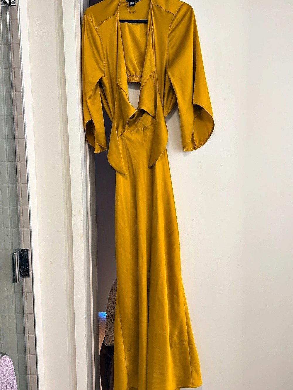 Express Yellow Cutout Maxi Dress Size Medium Ll